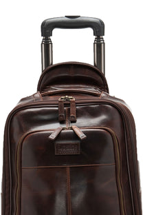 Loake Paris Brown Leather Wheeled Suitcase Brown Leather Loake Michael Stewart Menswear  Bags