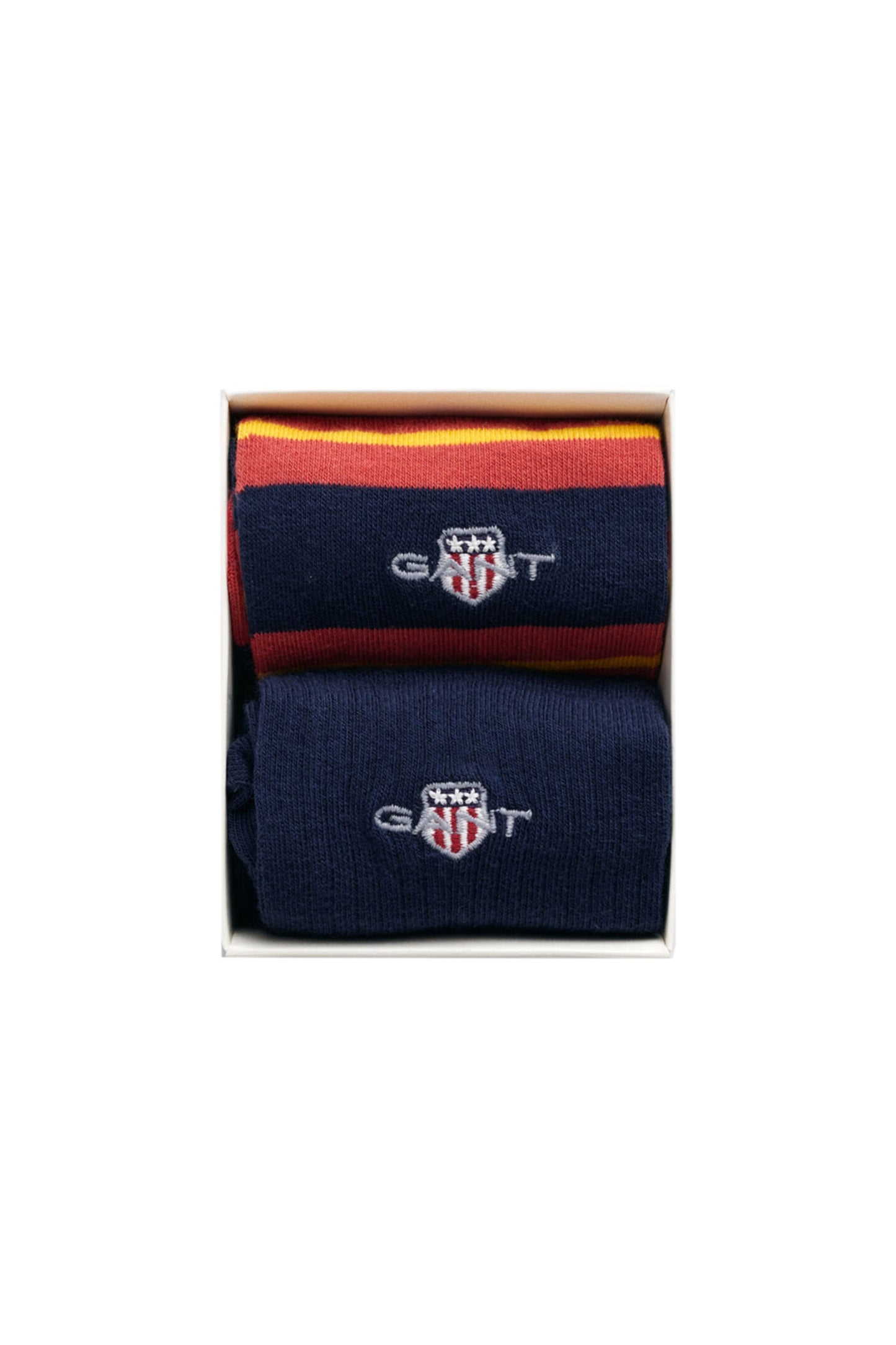 Calzini a righe Gant Shield Rugger, confezione da 2, rosso ferro