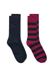Gant 2 Pack Socks Stripe Rich Wine Gant