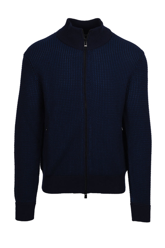Boss H-emabeo Full Zip Maglieria Blu Scuro