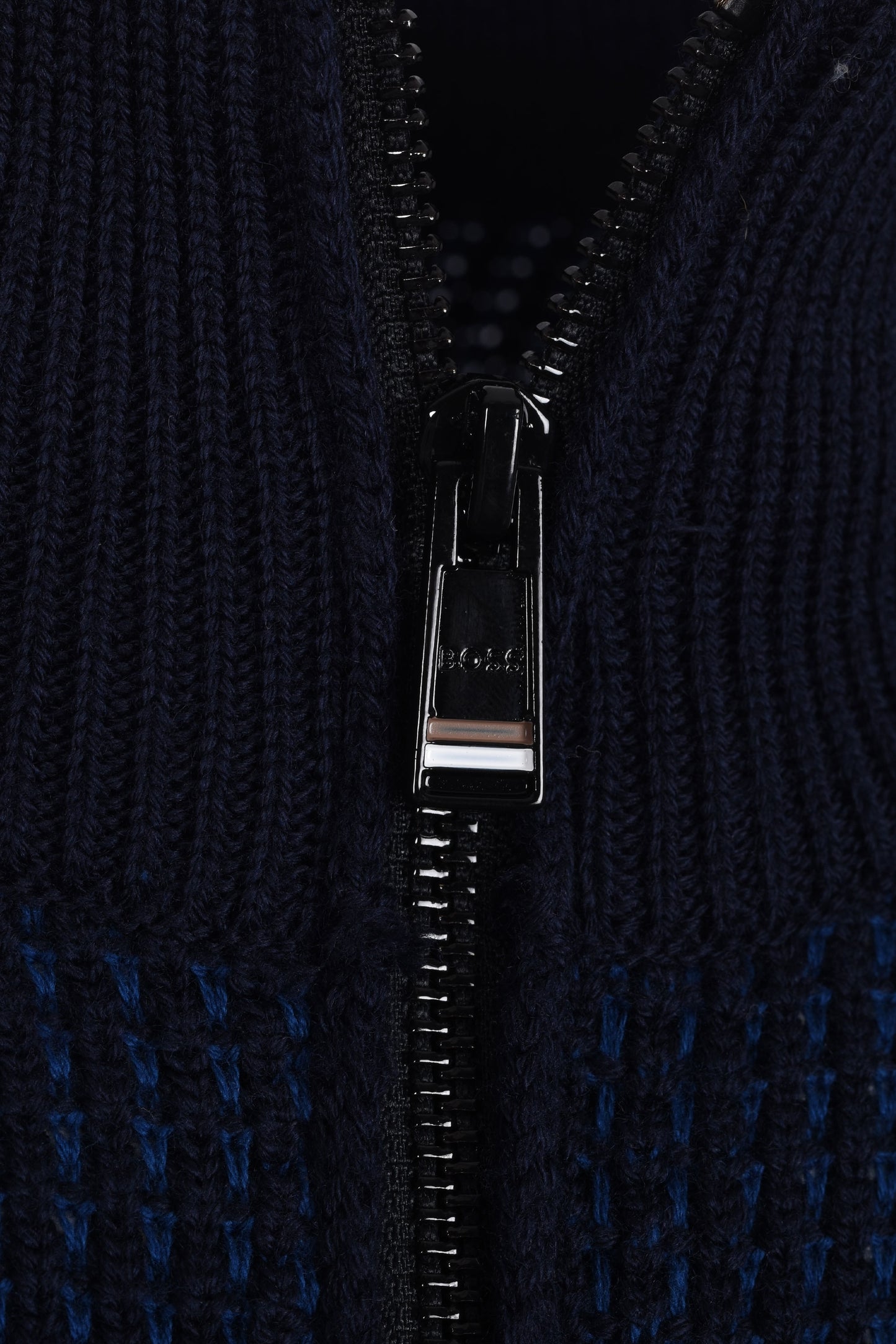 Boss H-emabeo Full Zip Maglieria Blu Scuro