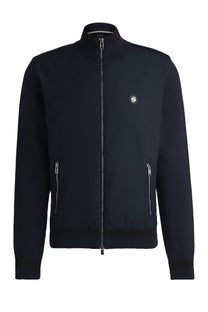 Boss C-Darmando Mixed-material Zip-up Jacket Dark Blue Boss Black