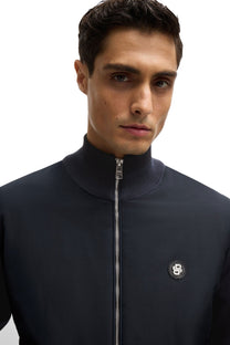 Boss C-Darmando Mixed-material Zip-up Jacket Dark Blue Boss Black