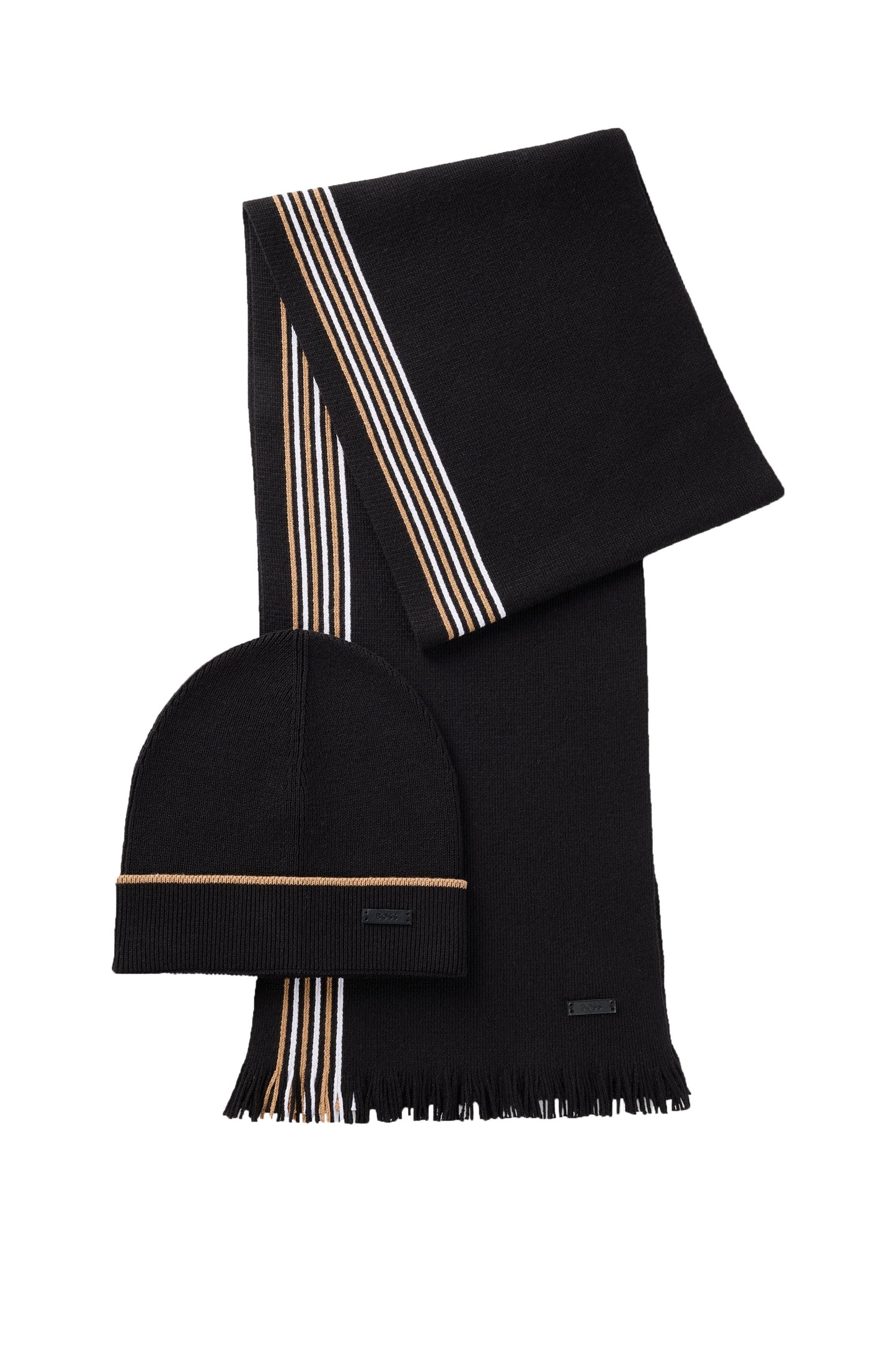 Boss Enzo_set sciarpa e cappello nero