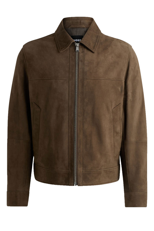 Boss H-malbano5 Suede Jacket Open Green
