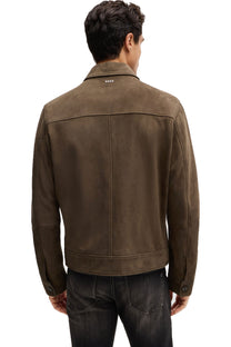 Boss H-malbano5 Suede Jacket Open Green Boss Black