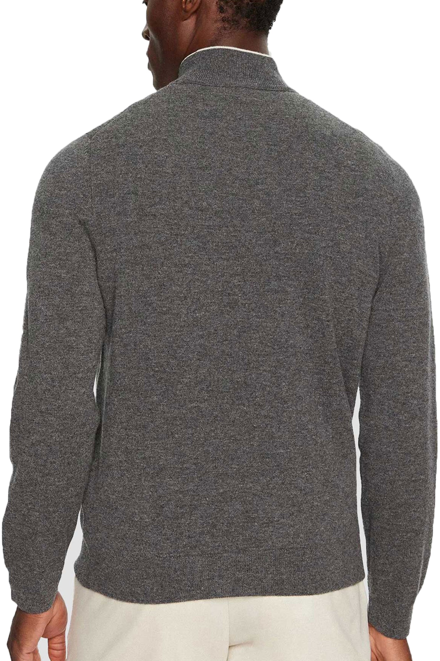 Boss Emarlo Half Zip Maglieria Grigio Medio