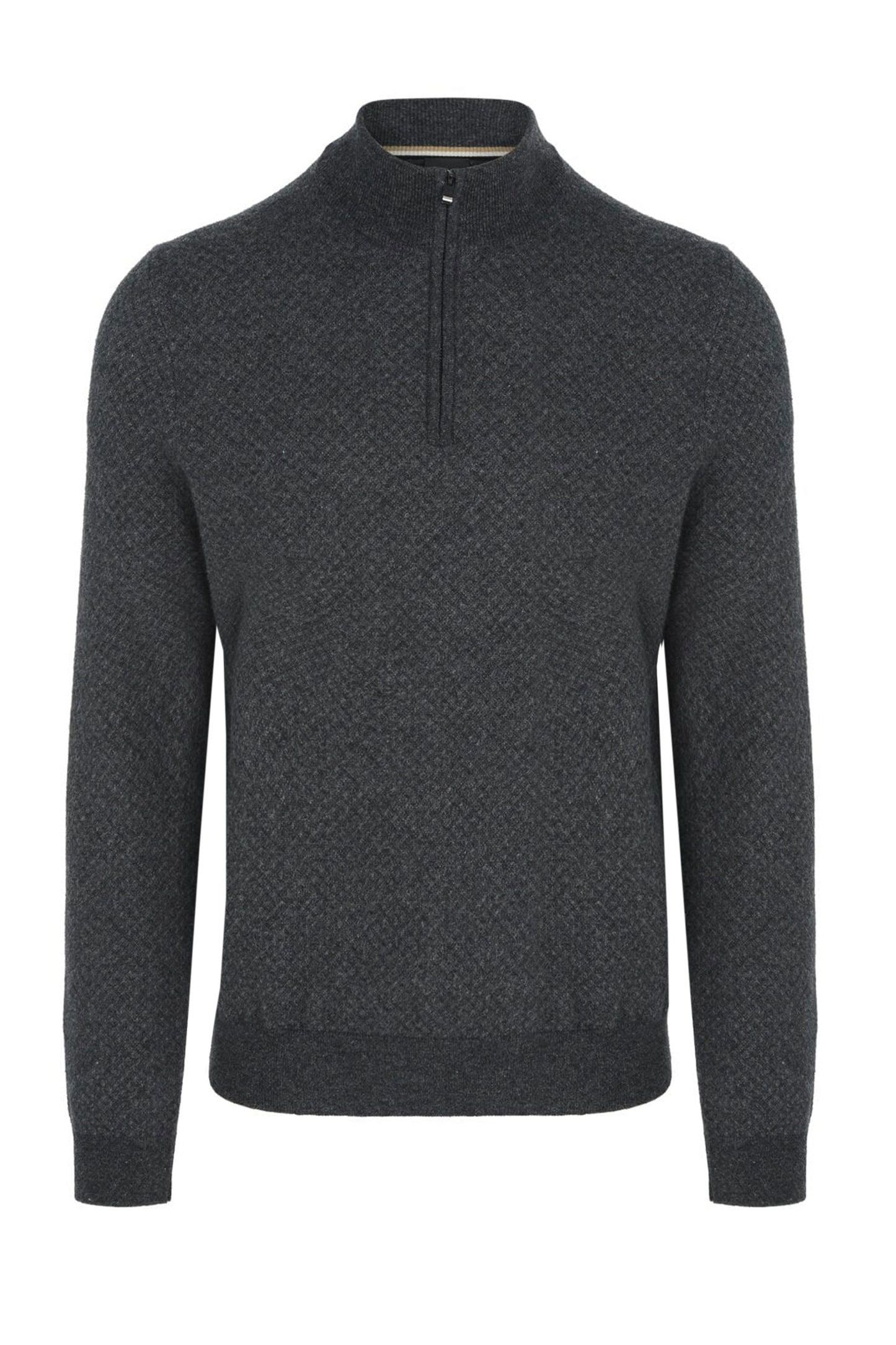 Boss H-eltorino Half Zip Maglieria Grigio Scuro