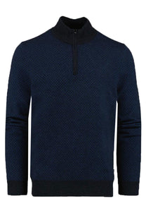 Boss H-eltorino Half Zip Knitwear Dark Blue Boss Black