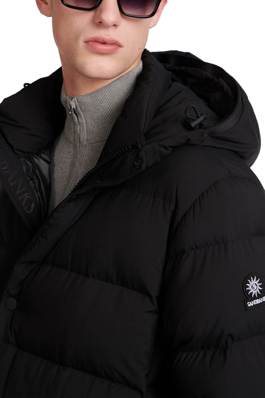 Sandbanks Panorama Long Puffer Jacket Black