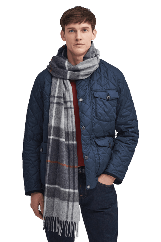 Écharpe à carreaux écossais Barbour Carrbridge Granite bleu