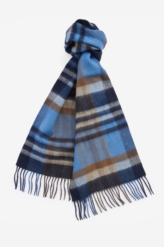 Écharpe Barbour Field à carreaux bleu marine