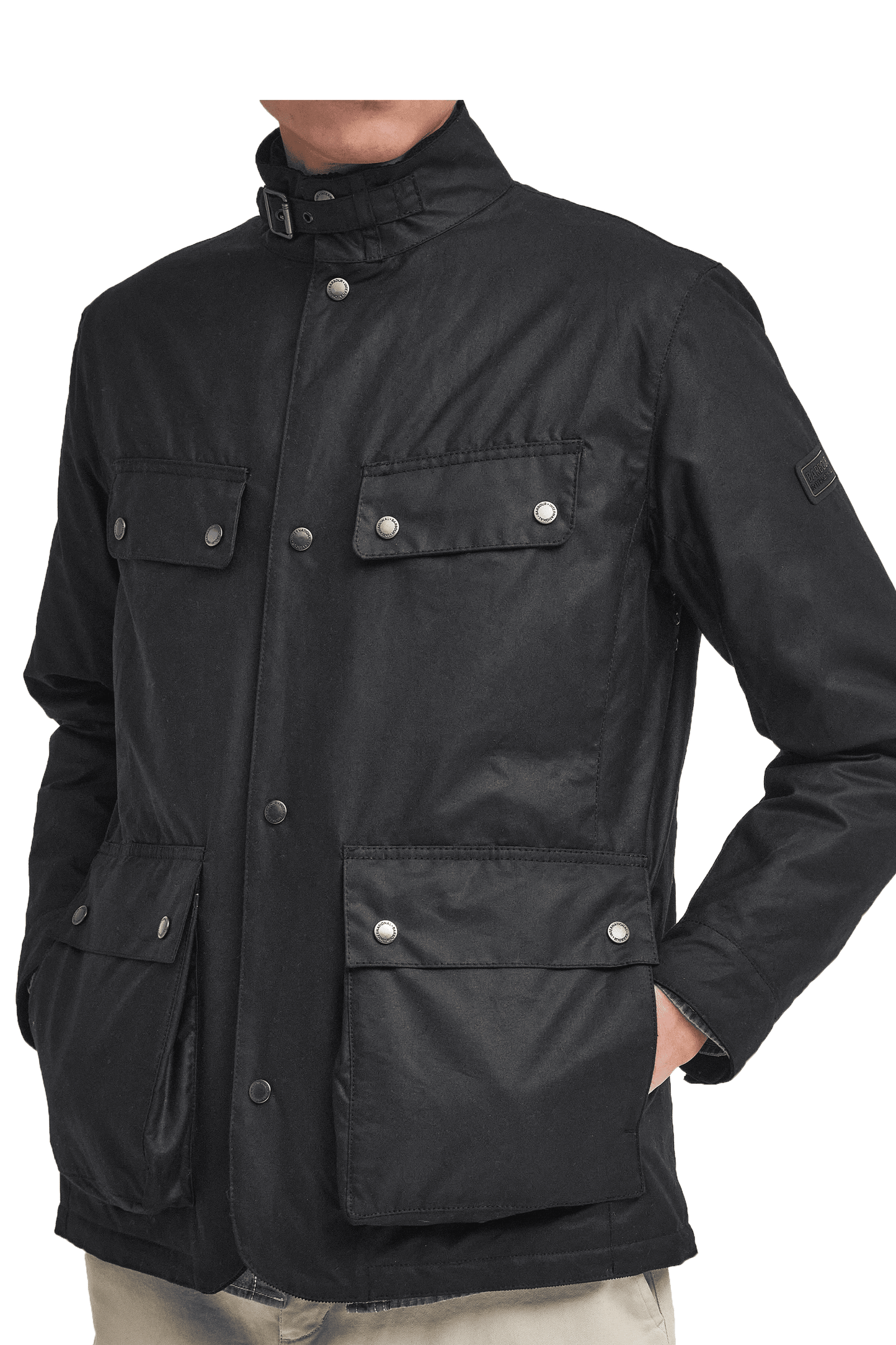 Barbour International Wellstone Wax Jacket In Black