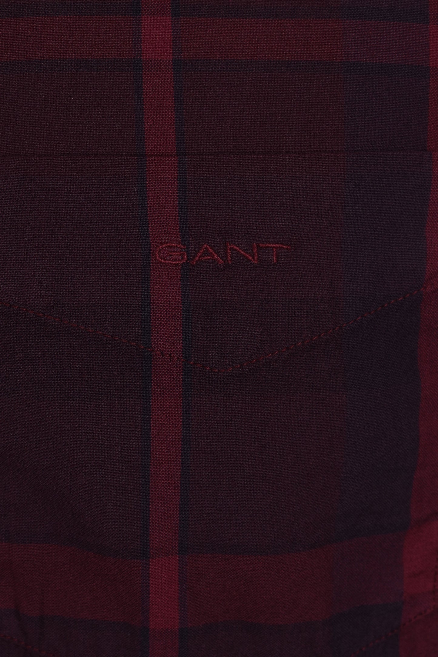Camicia a quadri tinta in capo Gant Reg, colore vino intenso