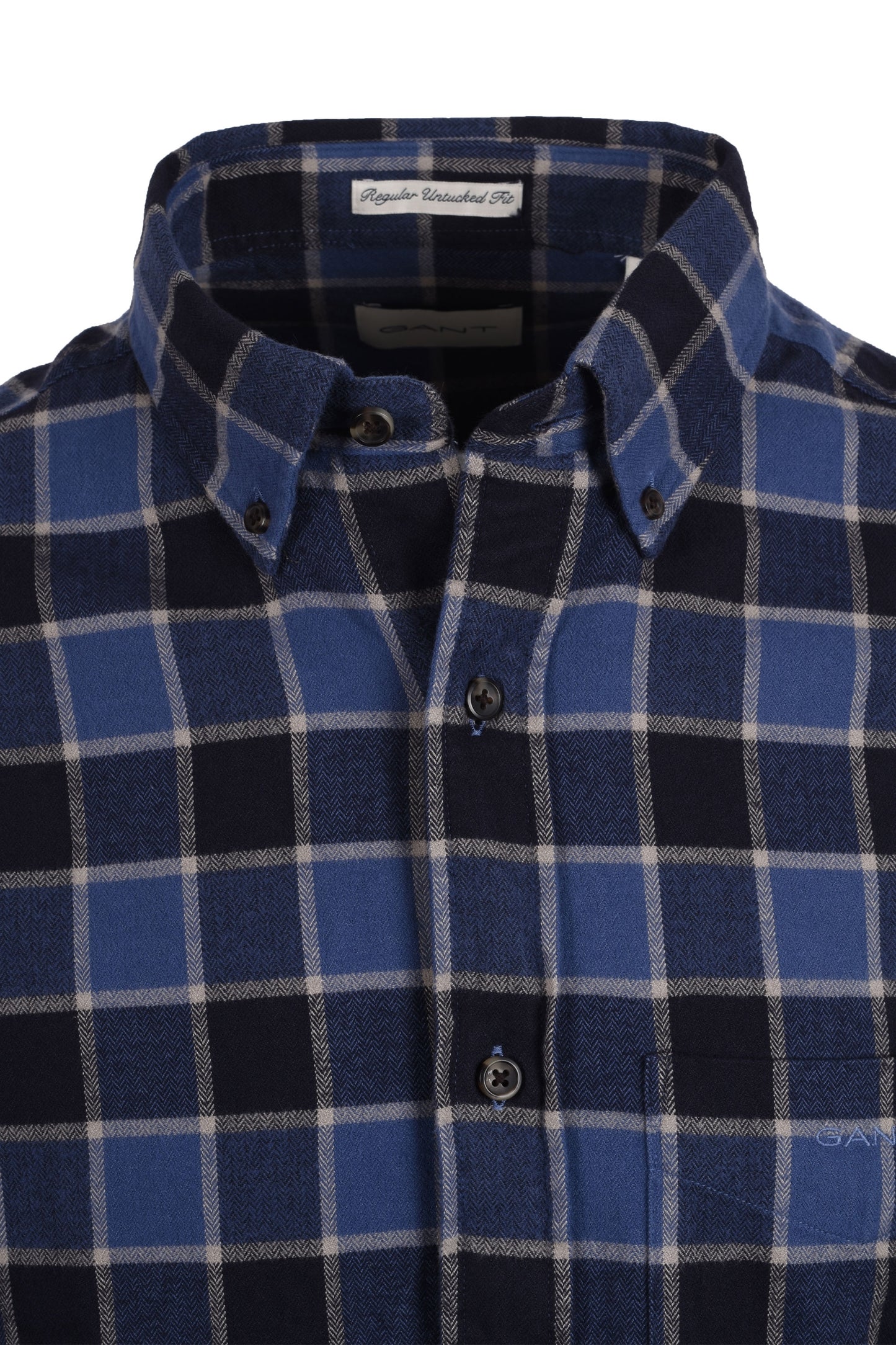 Chemise à carreaux à chevrons Gant Reg bleu de soirée