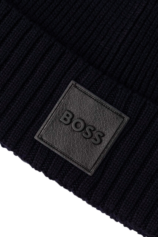 Boss Flavio Beanie Hat Dark Blue