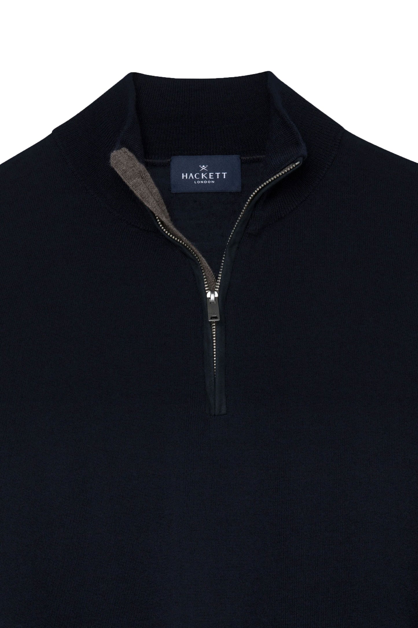 Pull Hackett Merino Silk Half Zip Bleu nuit
