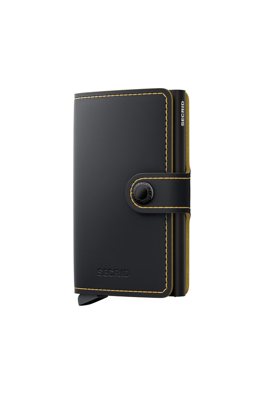 Portefeuille Mini Secrid Noir Mat/Ocre
