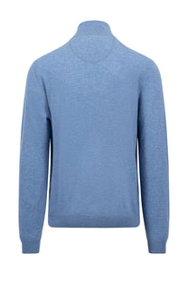 Fynch-Hatton Troyer Half Zip Knitwear Cloud Blue Fynch-Hatton