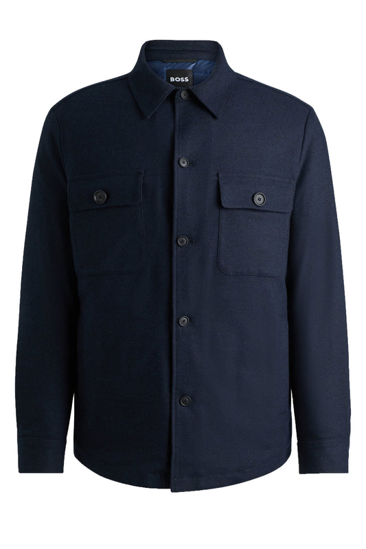 Boss P-Carper-Os-Inpad244 Padded Overshirt Dark Blue