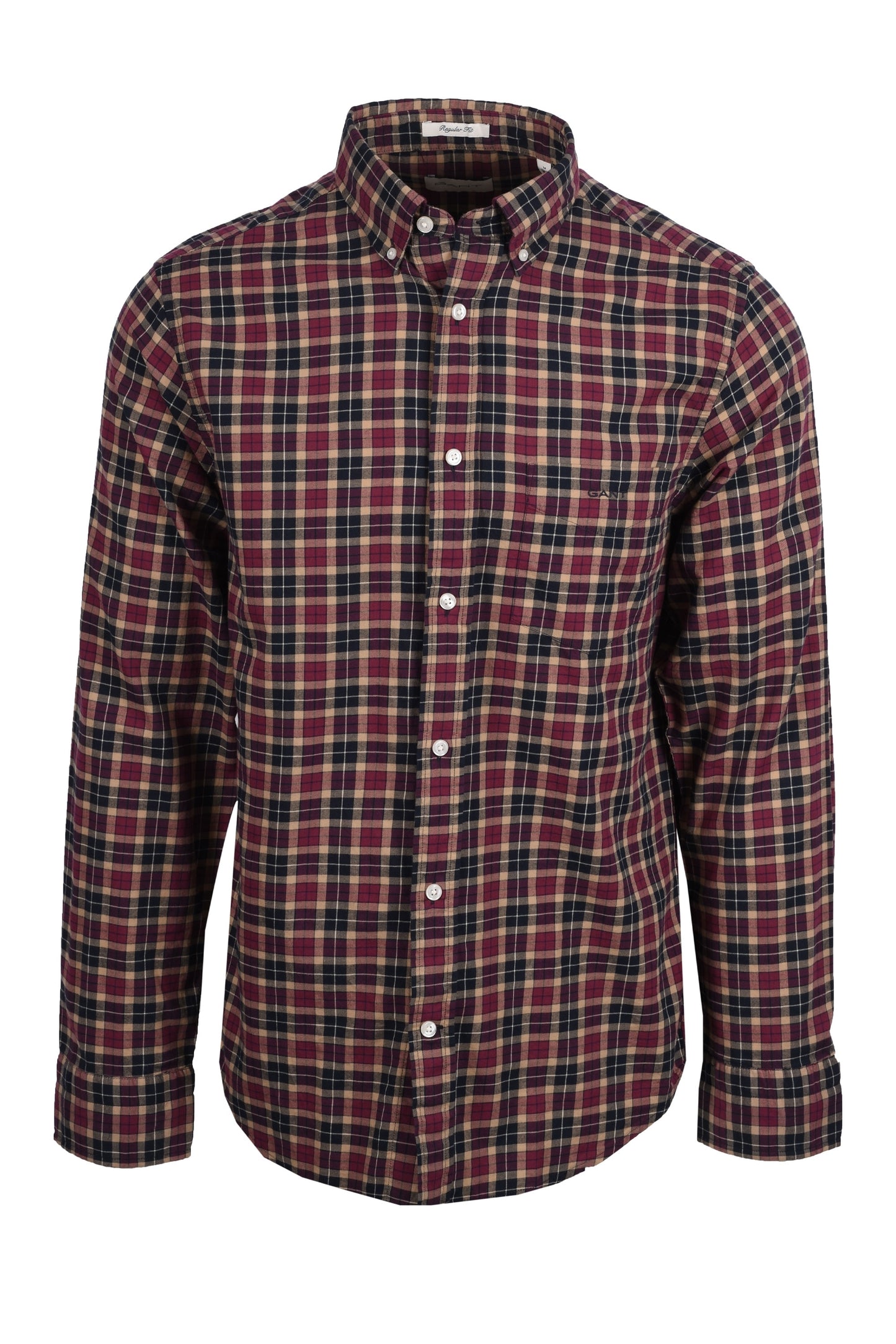 Chemise à carreaux en sergé léger Gant Reg Bordeaux