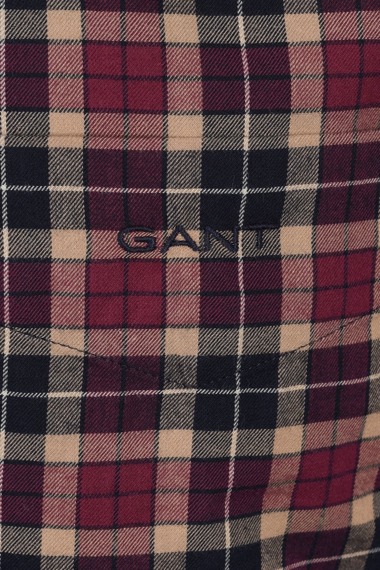 Chemise à carreaux en sergé léger Gant Reg Bordeaux
