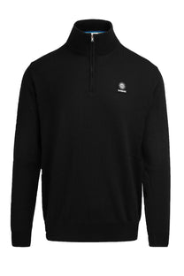 Sandbanks Quarter Zip Merino Knitwear Black Sandbanks