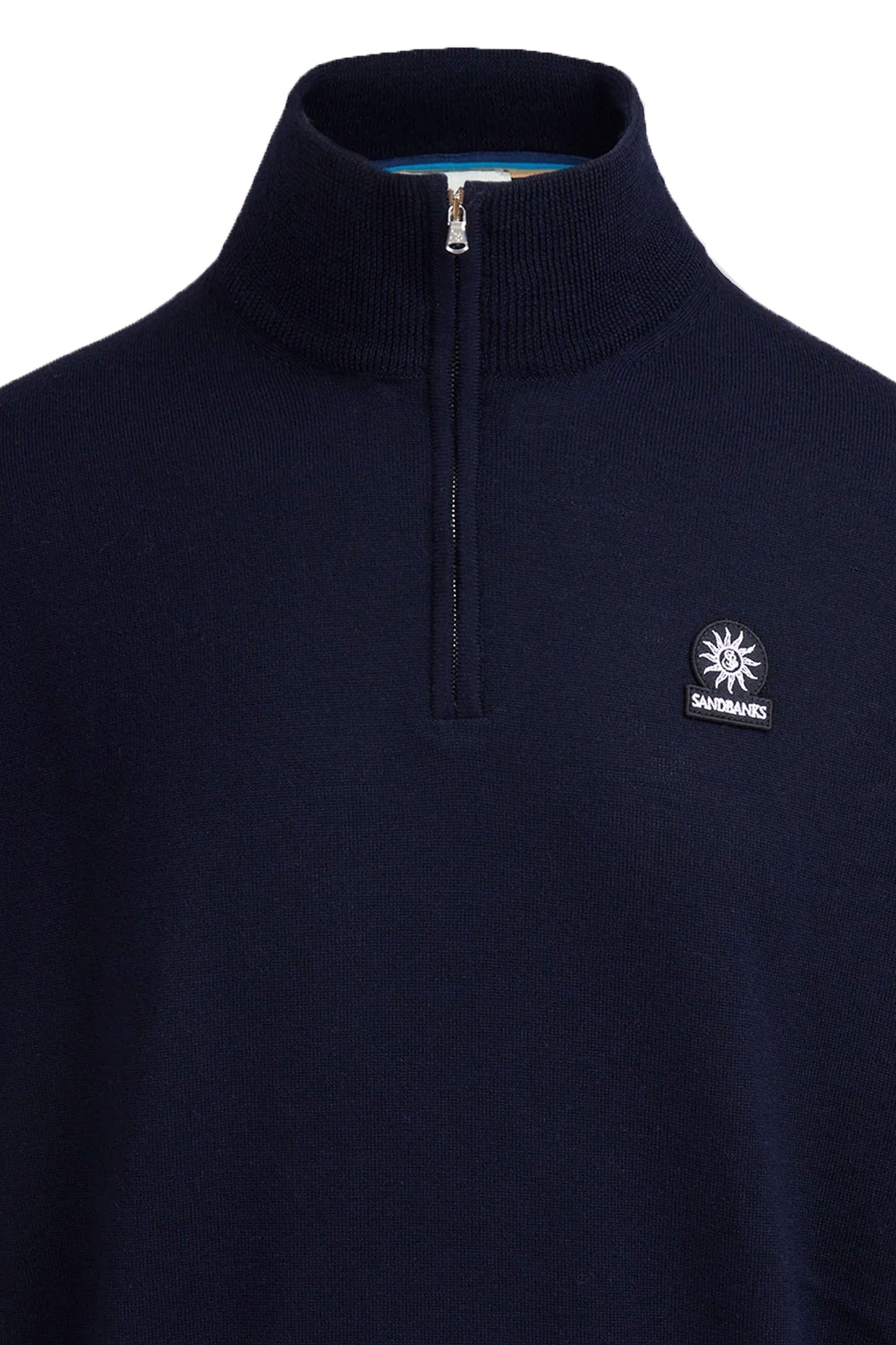 Sandbanks Quarter Zip Merino Knitwear Navy