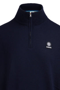 Sandbanks Quarter Zip Merino Knitwear Navy Sandbanks