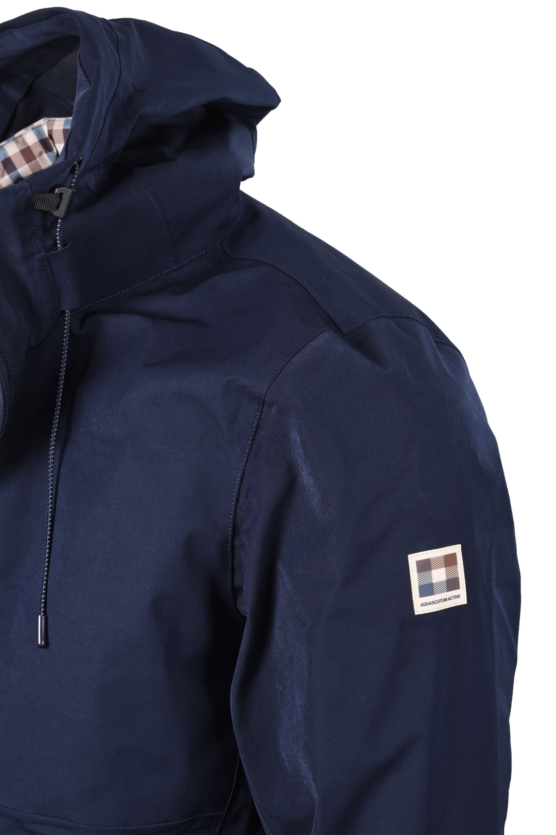 Aquascutum Way Active Club Check Parka Navy – Michael Stewart
