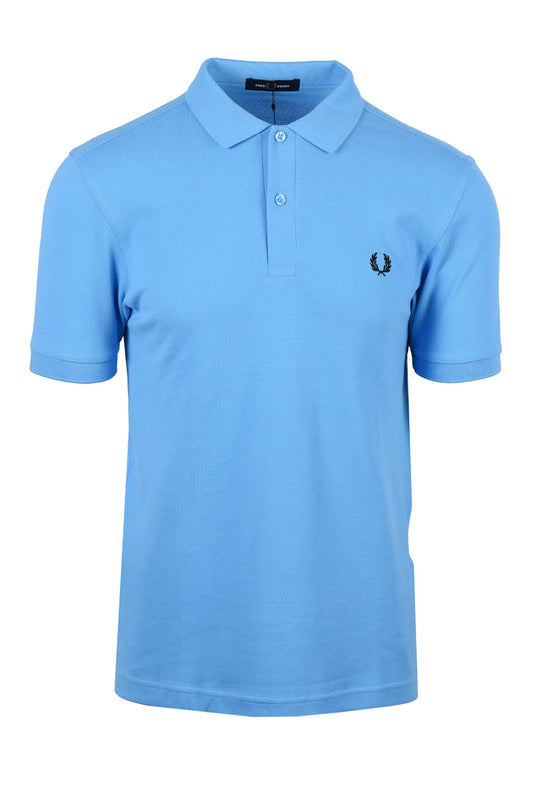 Fred Perry Plain Polo Shirt Soft Blue/Black