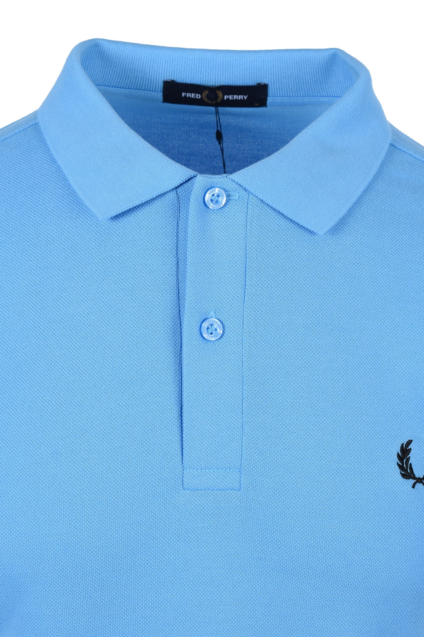 Fred Perry Plain Polo Shirt Soft Blue/Black