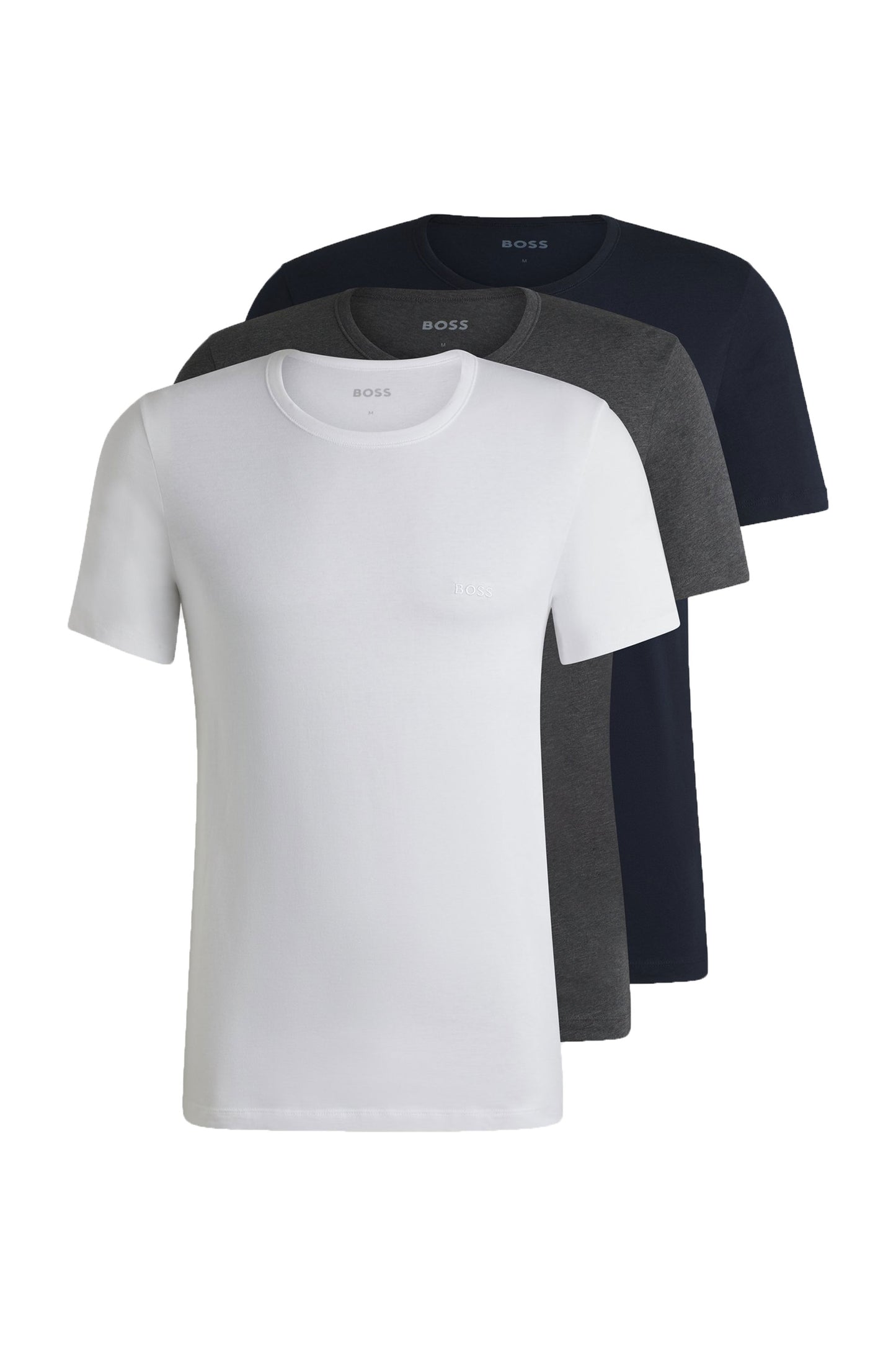 Lot de 3 t-shirts Boss Rn Classic Gris/Blanc/Marine