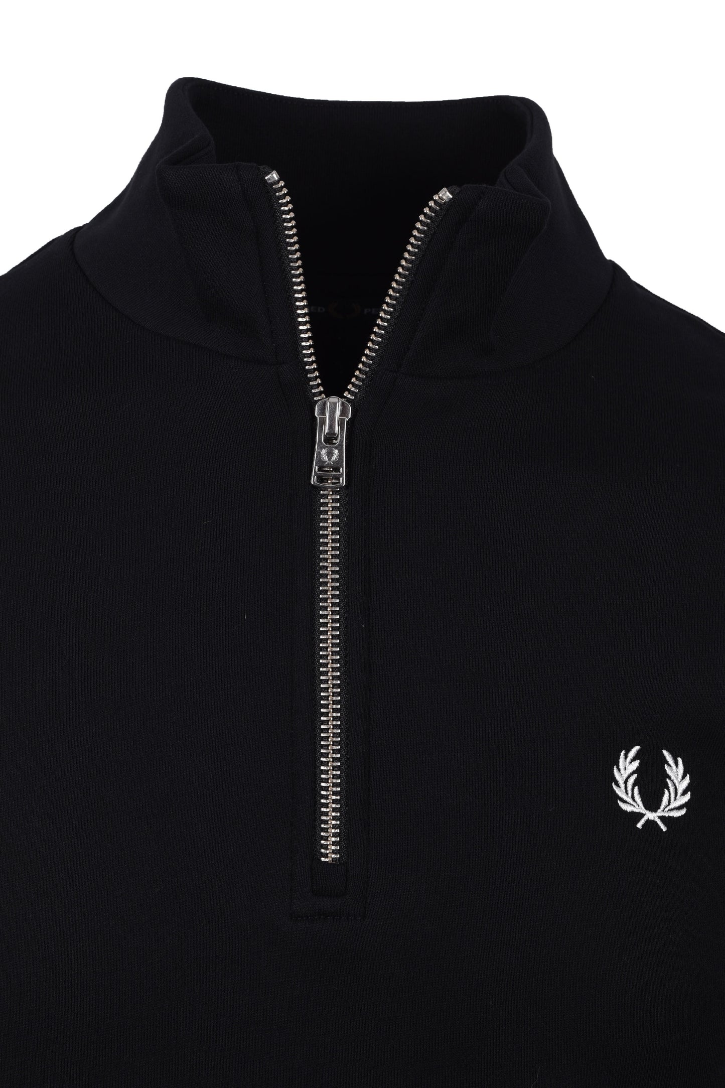 Fred Perry Half Zip Sweatshirt Black/White Fred Perry Michael Stewart Menswear  Sweatshirts & Hoodies