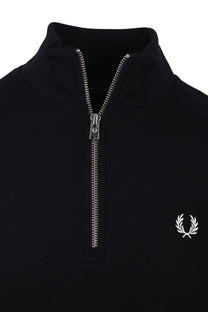Fred Perry Half Zip Sweatshirt Black/White Fred Perry Michael Stewart Menswear  Sweatshirts & Hoodies