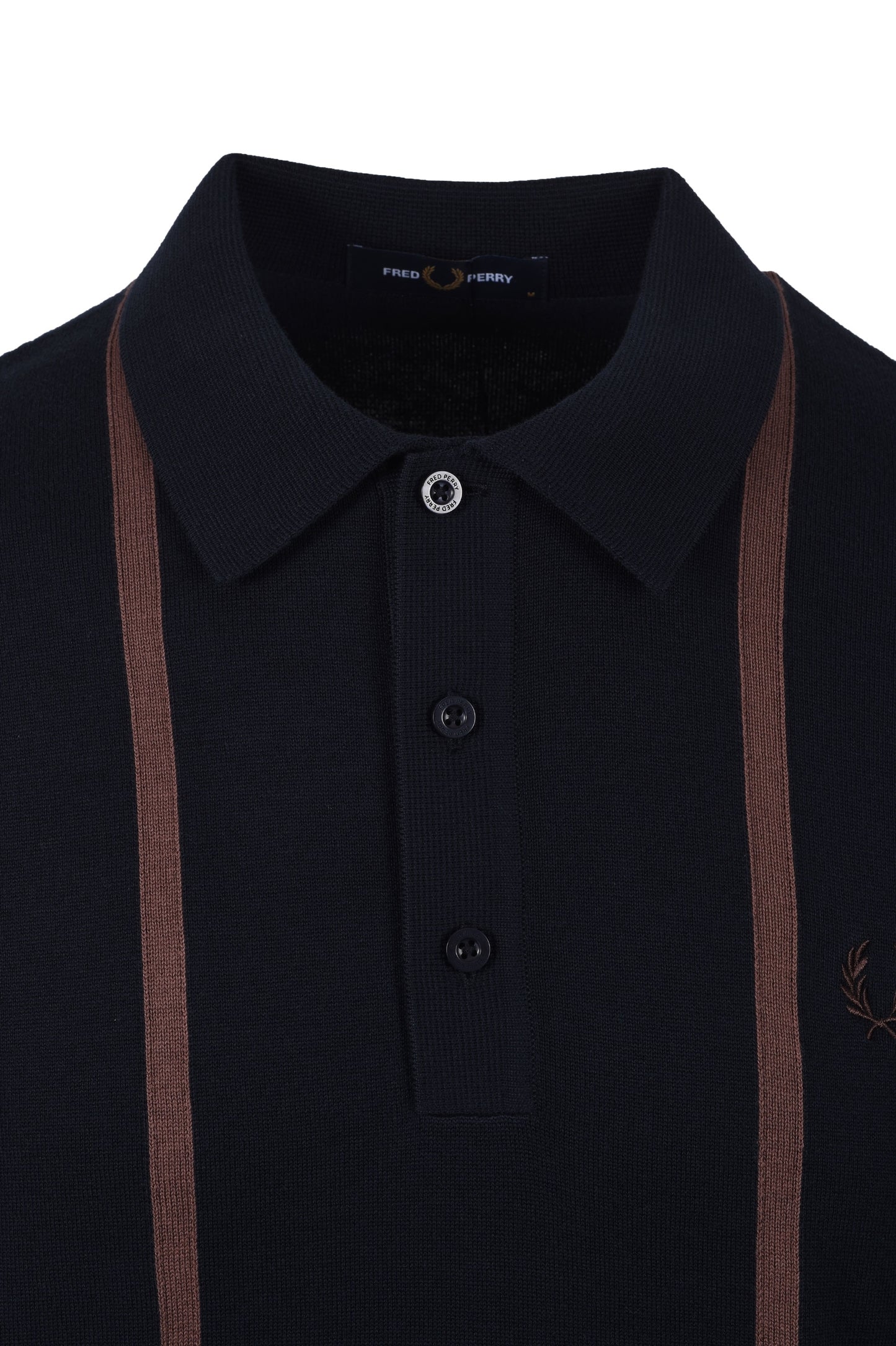 Polo in maglia a righe verticali Fred Perry blu navy
