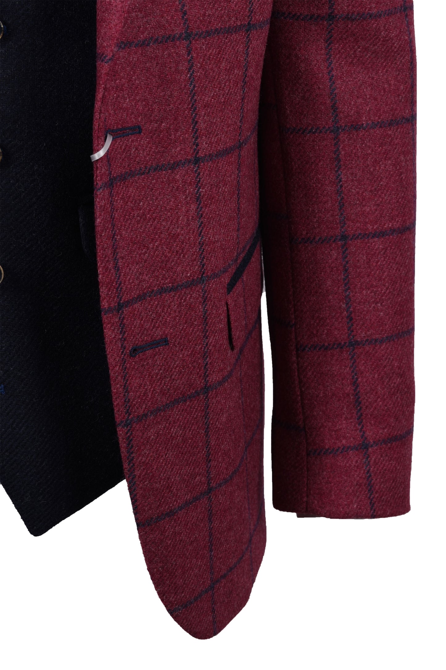 Veste et gilet Mazzelli à carreaux prune/bleu marine