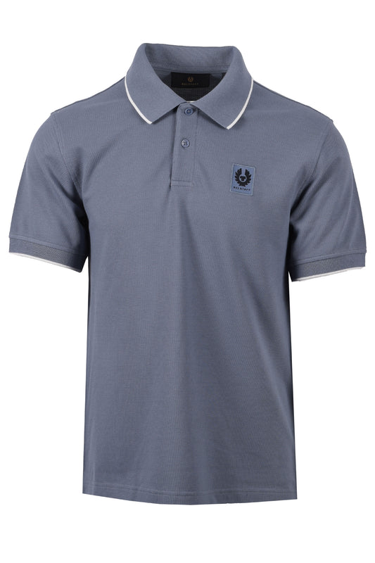 Belstaff Tipped Polo Shirt Blue Flint