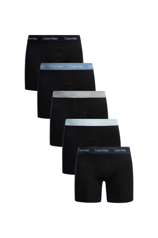 Calvin Klein Lot de 5 boxers coupe classique Bleu marine/bleu clair/gris/bleu/noir
