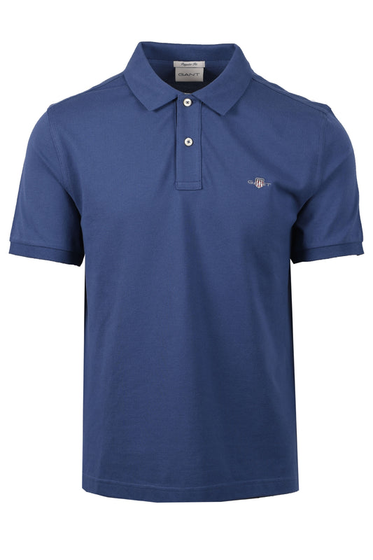 Gant Reg Shield Ss Pique Polo Shirt Dusty Navy