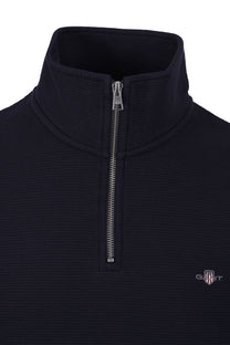 Gant Texture Half Zip Knitwear Evening Blue Gant