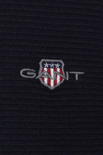 Gant Texture Half Zip Knitwear Evening Blue Gant