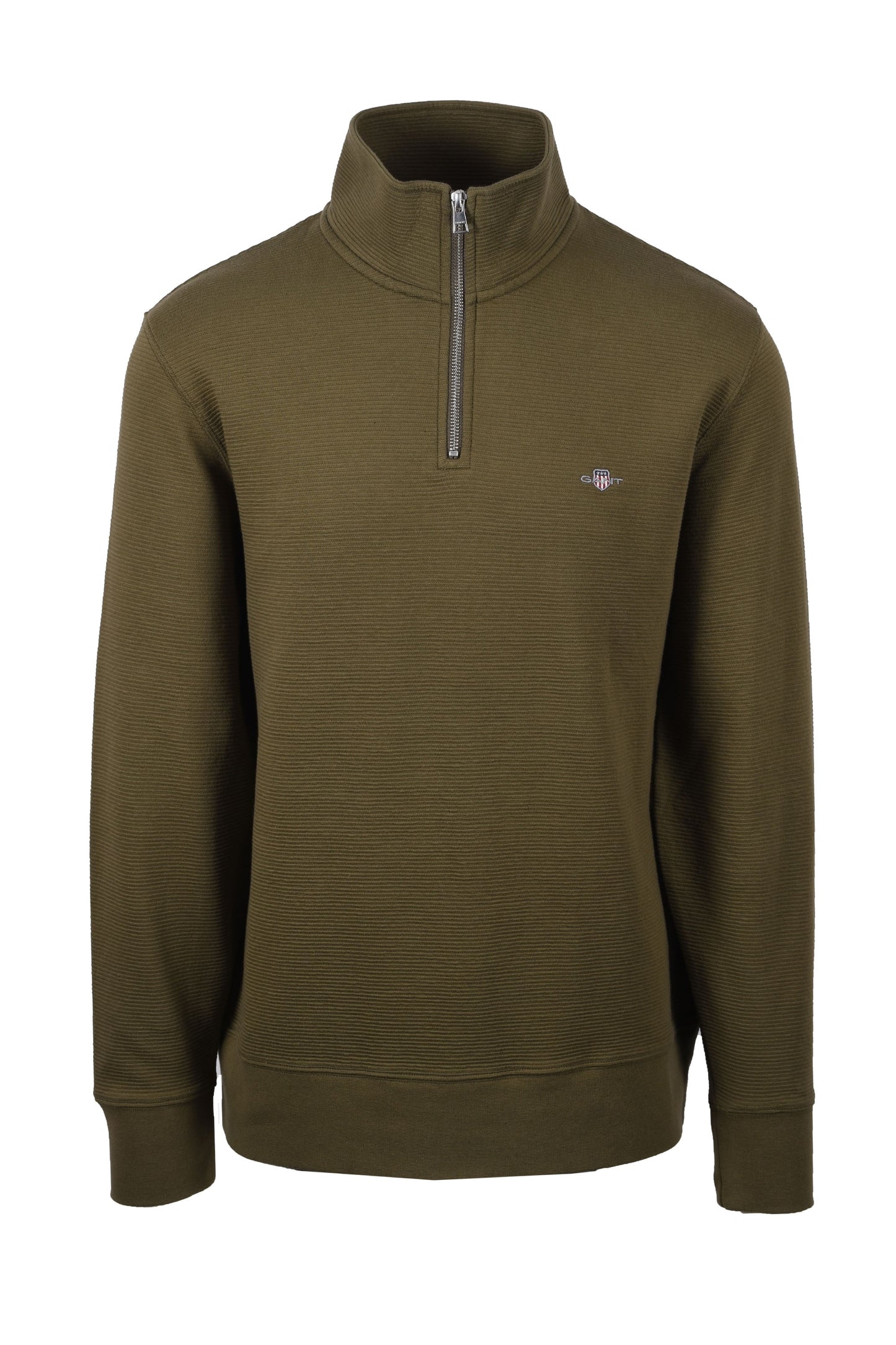 Gant Texture Half Zip Knitwear Juniper Green