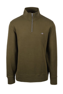 Gant Texture Half Zip Knitwear Juniper Green Gant