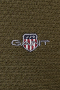 Gant Texture Half Zip Knitwear Juniper Green Gant