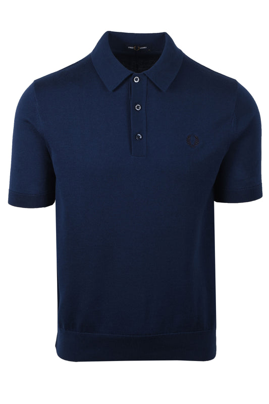 Polo da tennis in maglia di cotone Fred Perry blu