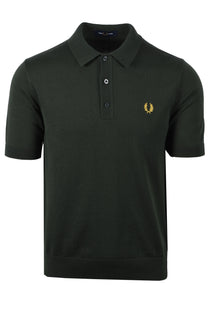 Fred Perry Cotton Knitted Polo Court Green Fred Perry
