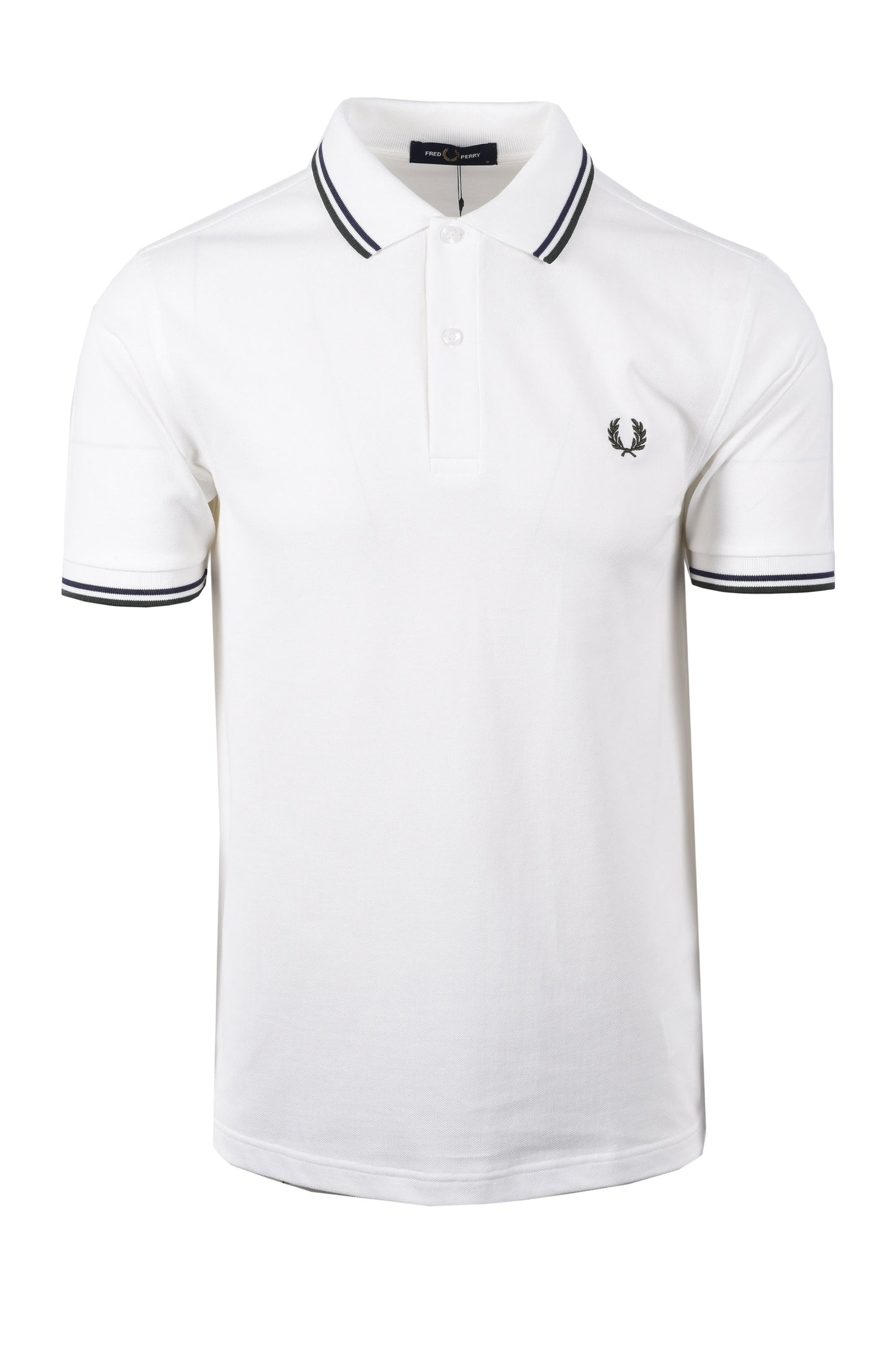 Fred Perry Twin Tipped Polo Snow White/Tennis Blue/Court Green