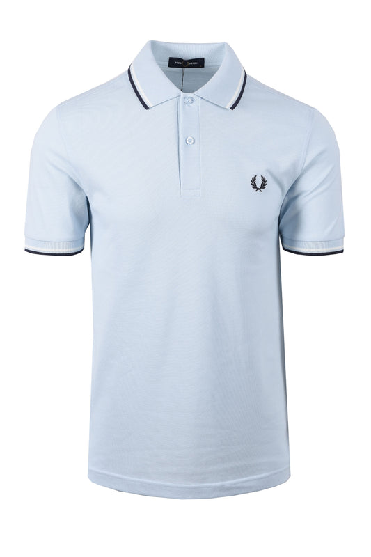 Fred Perry Twin Tipped Polo Light Ice/Snow White/Tennis Blue