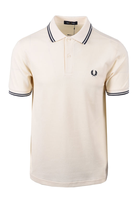 Polo Fred Perry Twin Tipped Ecru/Blu Tennis